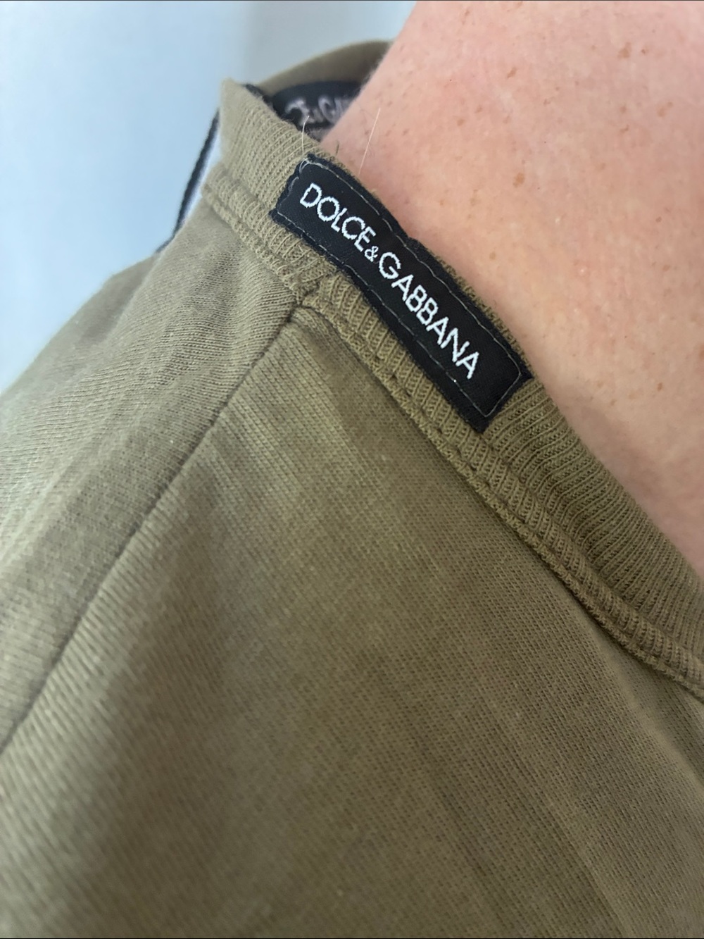 Dolce & Gabbana Olive Green Long-Sleeve Crew Neck Shirt - Picture 3 of 7